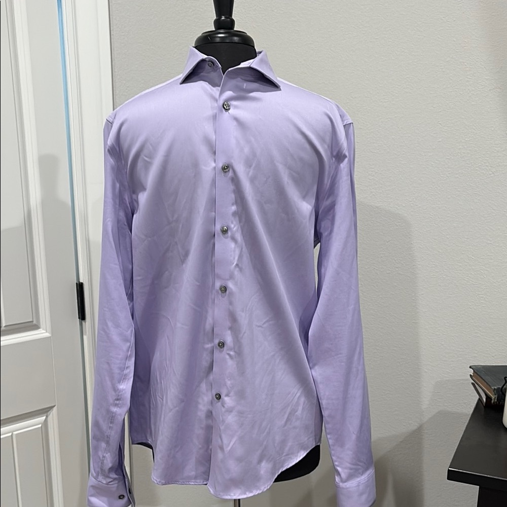Lavender Calvin Klein Classic Long-Sleeve Dress Shirt